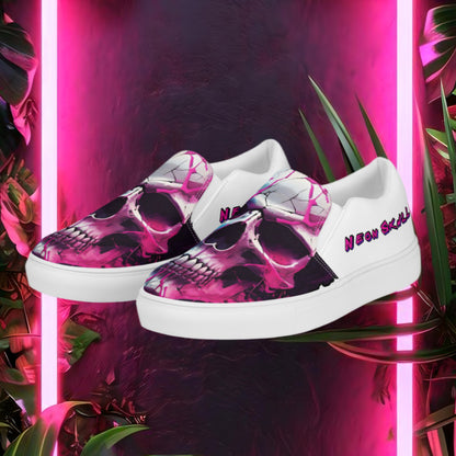 Neon Skull Canvas Shoes (Women's)