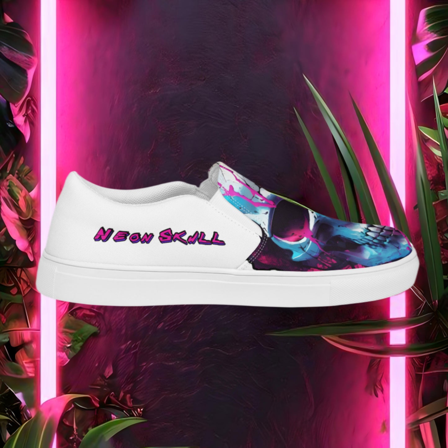 Neon Skull Canvas Shoes (Women's)