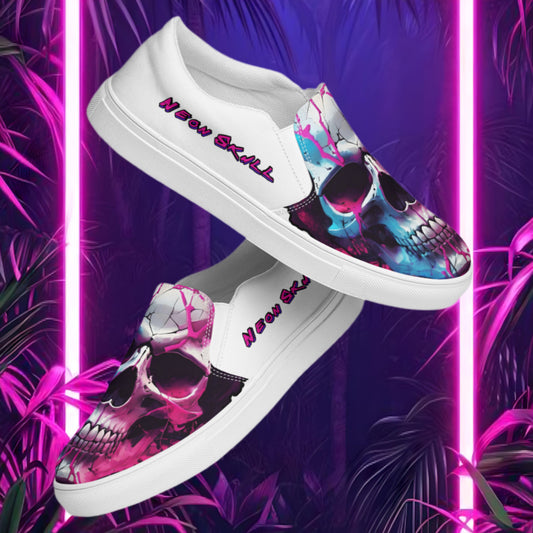 Neon Skull Canvas Shoes (Men's)