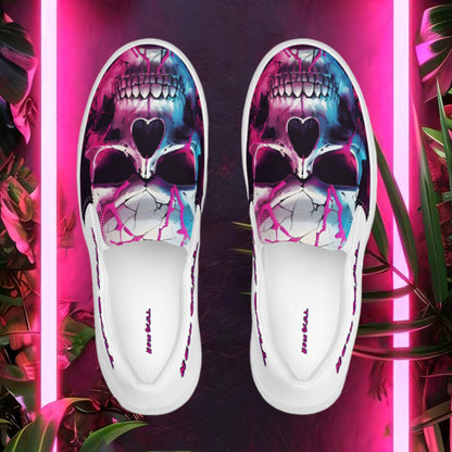 Neon Skull Canvas Shoes (Women's)