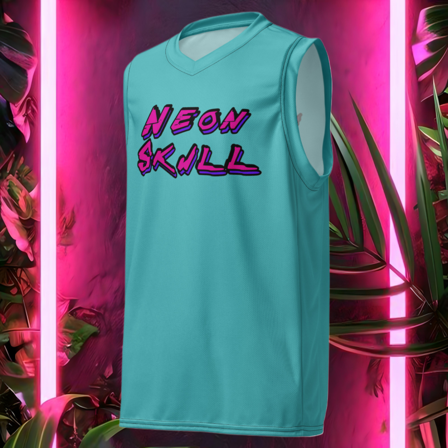 Neon Skull Basketball Jersey (Unisex)