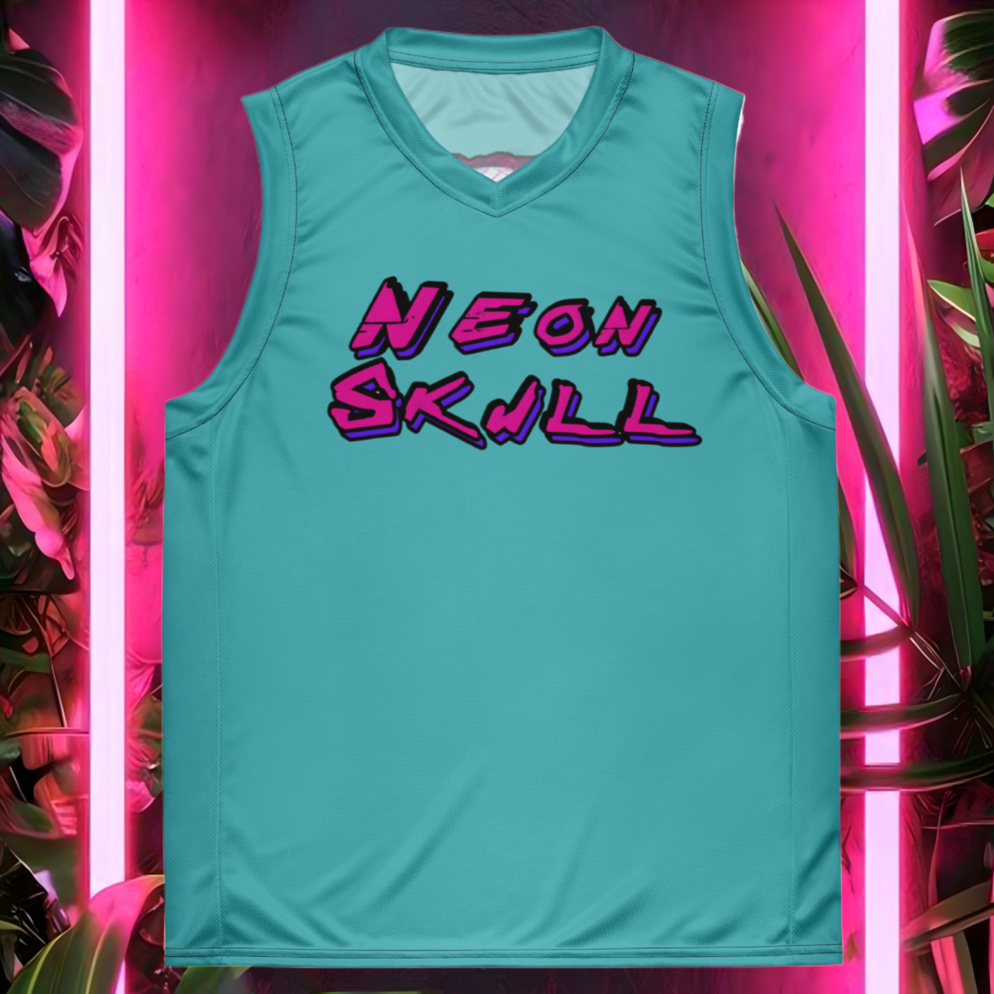 Neon Skull Basketball Jersey (Unisex)