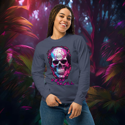 Neon Skull Long Sleeve T Shirt (Unisex) - Bold