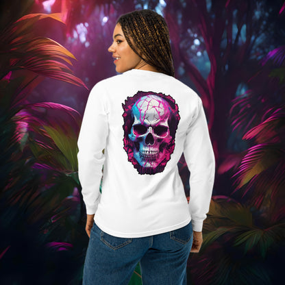 Neon Skull Long Sleeve T Shirt (Unisex) - Original