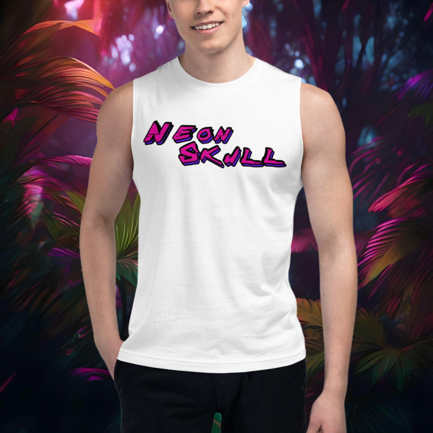 Neon Skull Muscle Top (Unisex) - Original